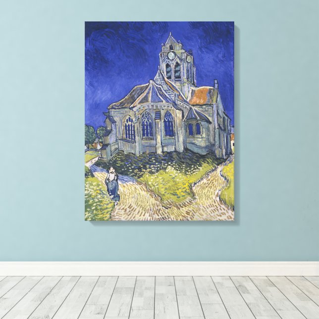 Vincent Van Gogh, The Church in Auvers Canvas Print (Insitu(Wood Floor))