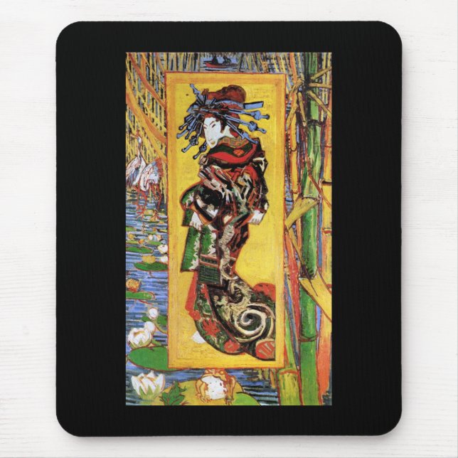 Vincent Van Gogh - The Courtesan - Japanese Geisha Mouse Pad (Front)