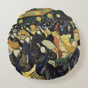 Vincent van Gogh   The Dance Hall at Arles, 1888 Round Cushion