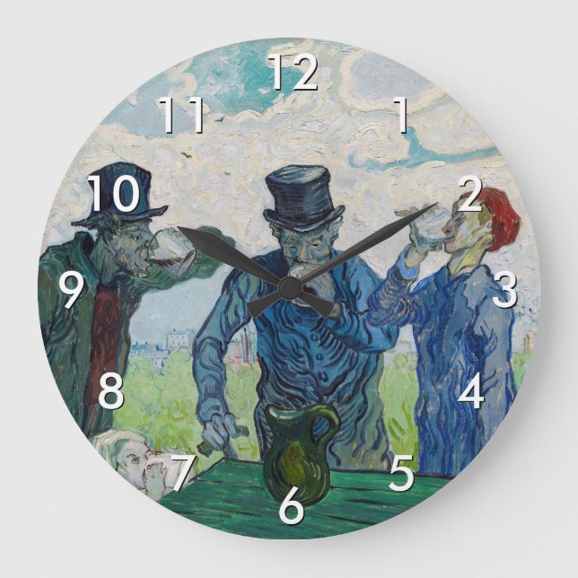 Vincent van Gogh - The Drinkers, after Daumier Large Clock (Front)