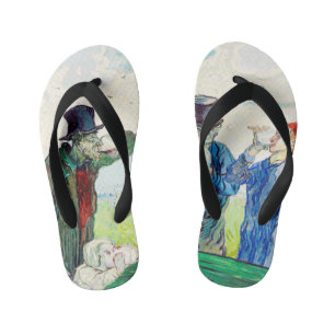 Vincent Van Gogh The Drinkers Fine Art Kid's Jandals
