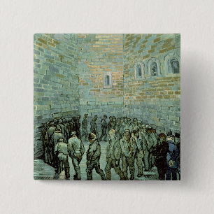 Vincent van Gogh   The Exercise Yard 15 Cm Square Badge