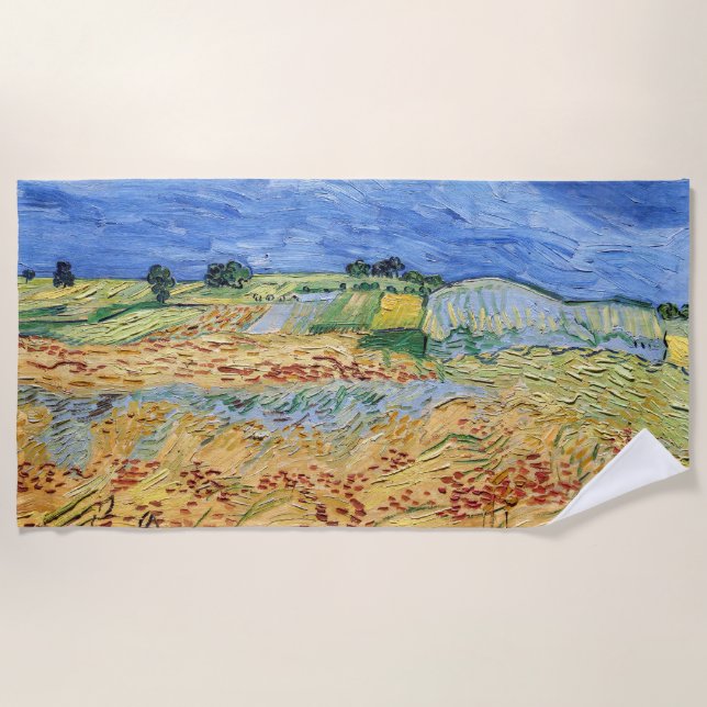 Vincent van Gogh - The fields / Plain at Auvers Beach Towel (Front)