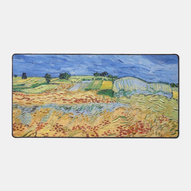 Vincent van Gogh - The fields / Plain at Auvers Desk Mat (Front)