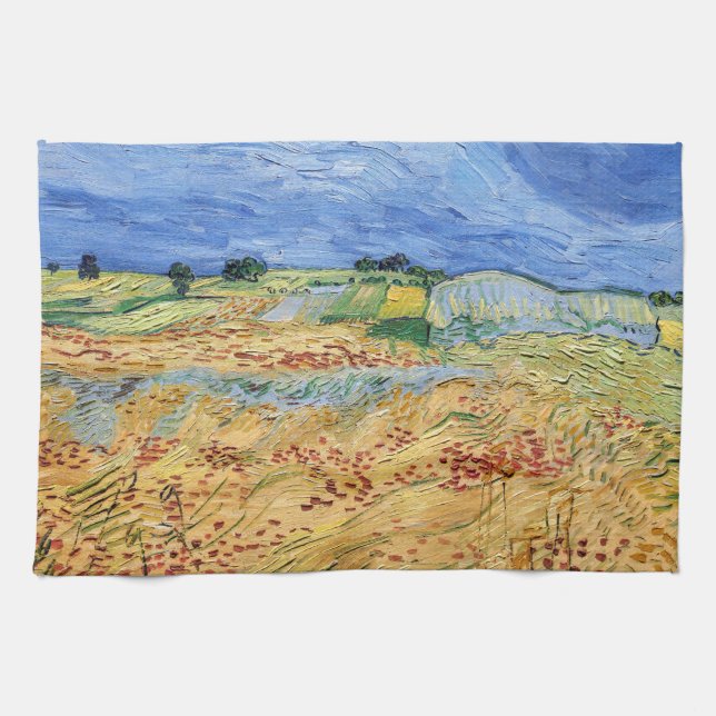Vincent van Gogh - The fields / Plain at Auvers Tea Towel (Horizontal)