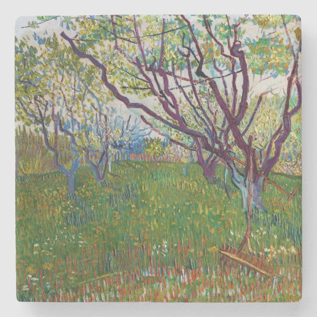 Vincent van Gogh - The Flowering Orchard Stone Coaster (Front)