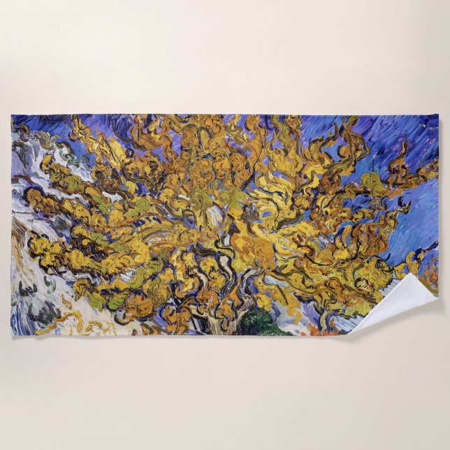 Vincent van Gogh - The Mulberry Tree Beach Towel (Front)