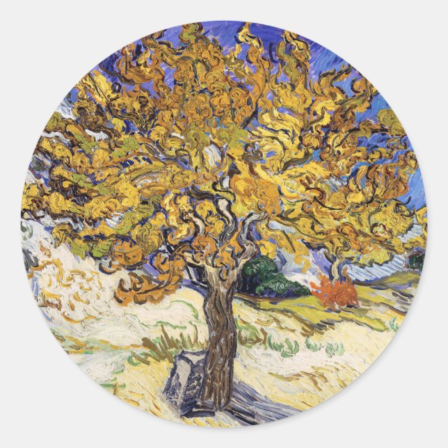 Vincent van Gogh - The Mulberry Tree Classic Round Sticker (Front)