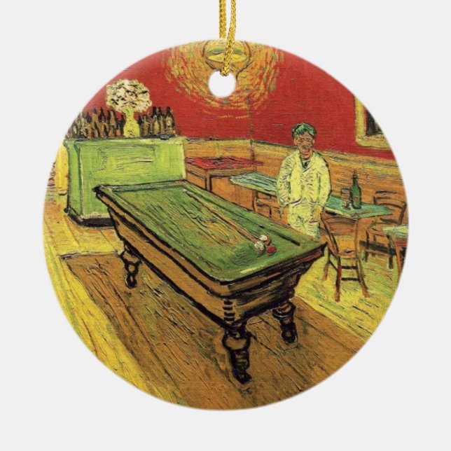 Vincent Van Gogh - The Night Cafe Fine Art Ceramic Tree Decoration (Front)