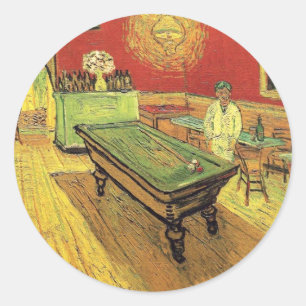 Vincent Van Gogh - The Night Cafe Fine Art Classic Round Sticker