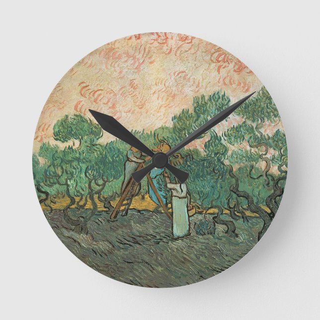Vincent van Gogh | The Olive Pickers, Saint-Remy Round Clock (Front)