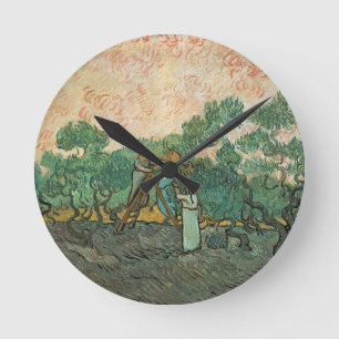 Vincent van Gogh   The Olive Pickers, Saint-Remy Round Clock