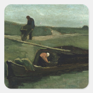 Vincent van Gogh The Peat Boat, 1883 Square Sticker