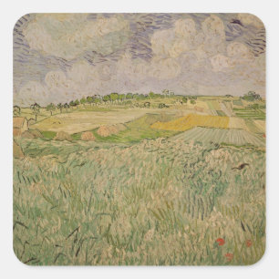 Vincent van Gogh   The Plain at Auvers, 1890 Square Sticker