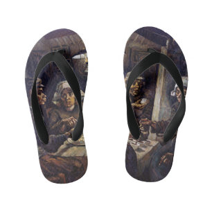 Vincent Van Gogh The Potato Eaters Fine Art Kid's Jandals