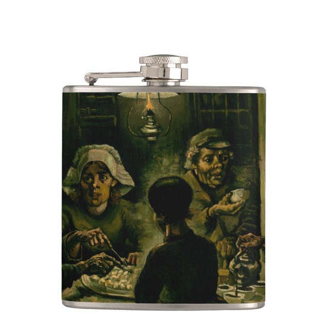 Vincent van Gogh - The Potato Eaters Hip Flask (Front)