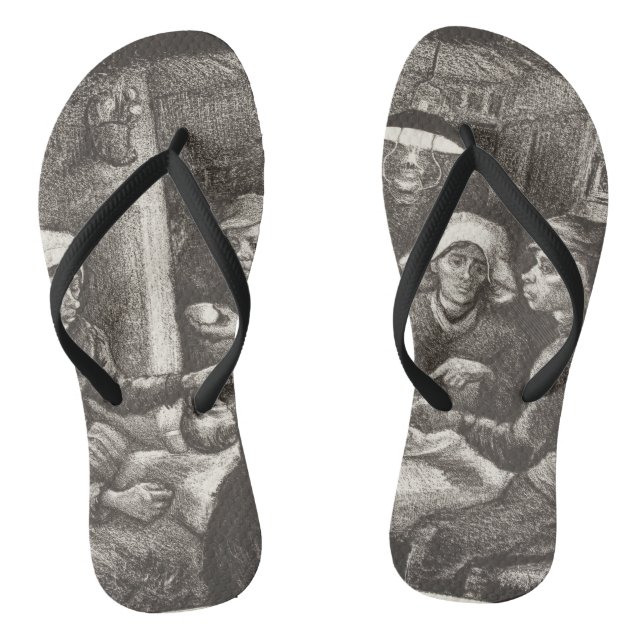Vincent Van Gogh The Potato Eaters lithograph Jandals (Footbed)