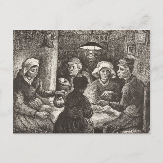 Vincent Van Gogh The Potato Eaters lithograph Postcard (Front)