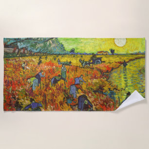 Vincent van Gogh - The Red Vineyard Beach Towel