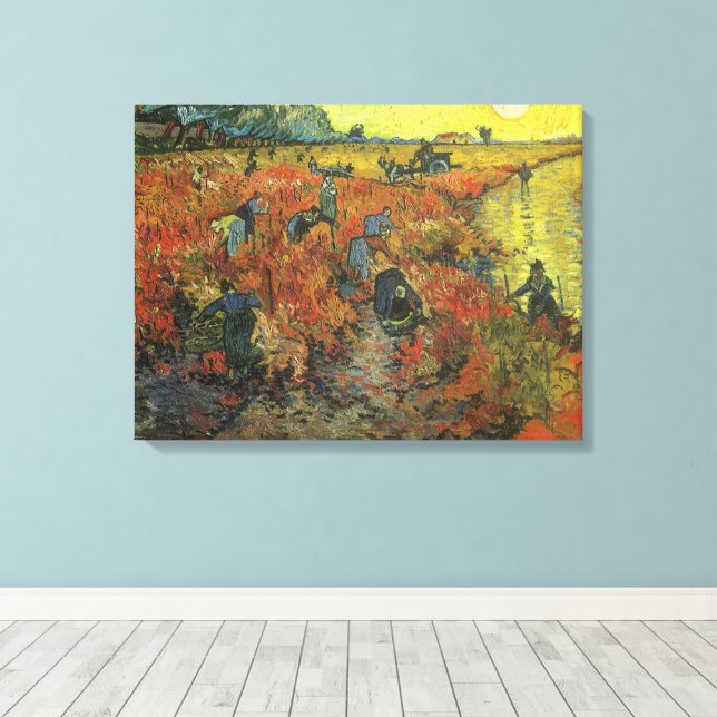 Vincent van Gogh - The Red Vineyard Canvas Print (Insitu(Wood Floor))