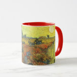 Vincent van Gogh - The Red Vineyard Mug<br><div class="desc">The Red Vineyard (1888) by Vincent van Gogh was the only painting sold during van Gogh's lifetime. The Red Vineyard is a vintage Post Impressionism fine art landscape agricultural painting featuring a farm with peasants working in the field at sunset. A farming and agriculture daily life scene with migrant workers....</div>