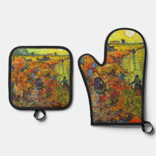 Vincent van Gogh - The Red Vineyard Oven Mitt & Pot Holder Set