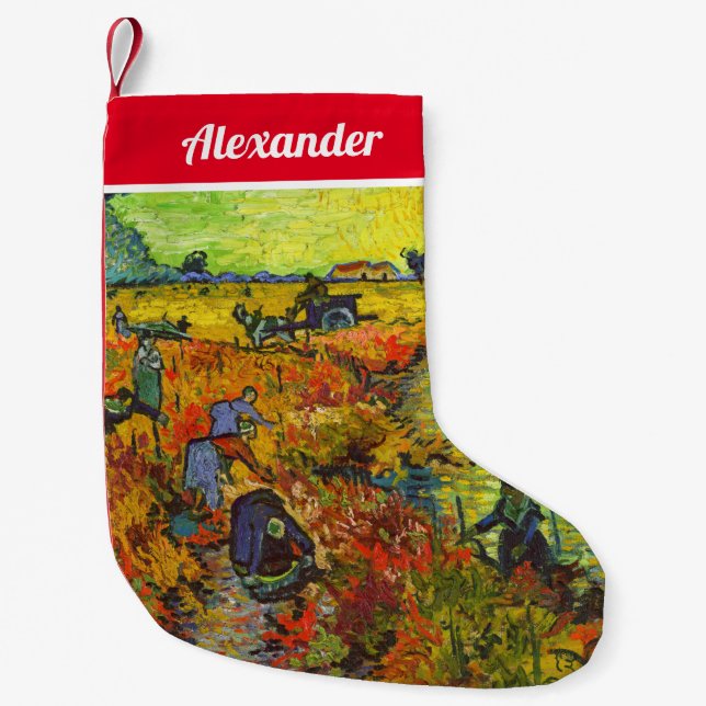 Vincent van Gogh - The Red Vineyard Small Christmas Stocking (Front)