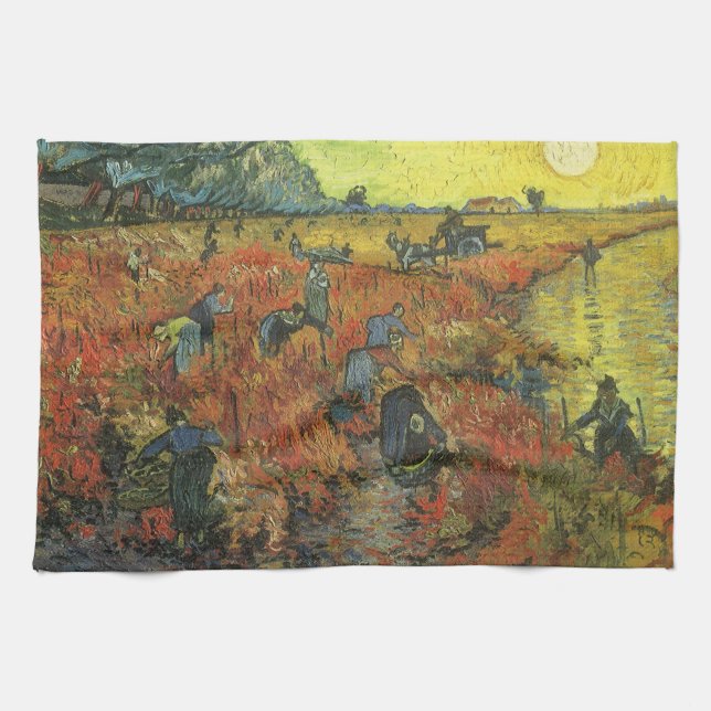 Vincent van Gogh - The Red Vineyard Tea Towel (Horizontal)
