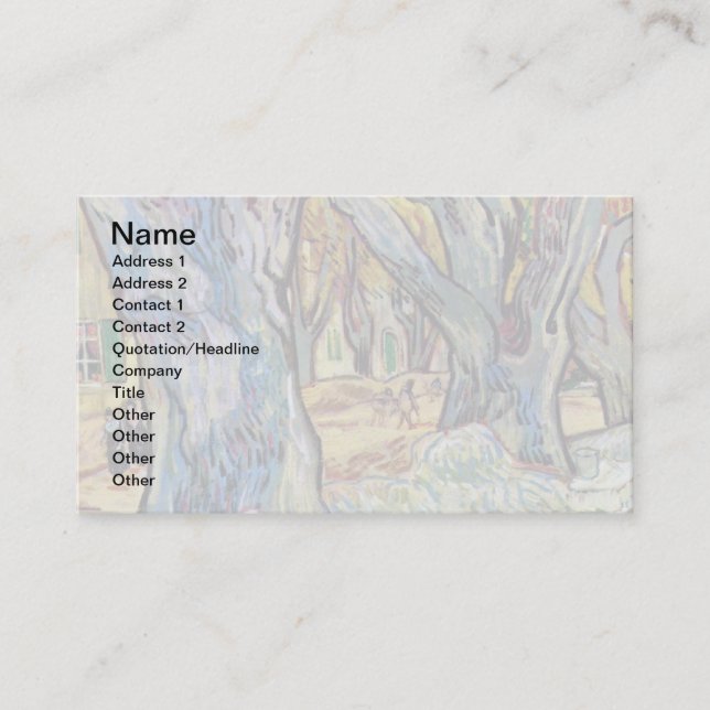 Vincent Van Gogh - The Road Menders - Fine Art Business Card (Front)