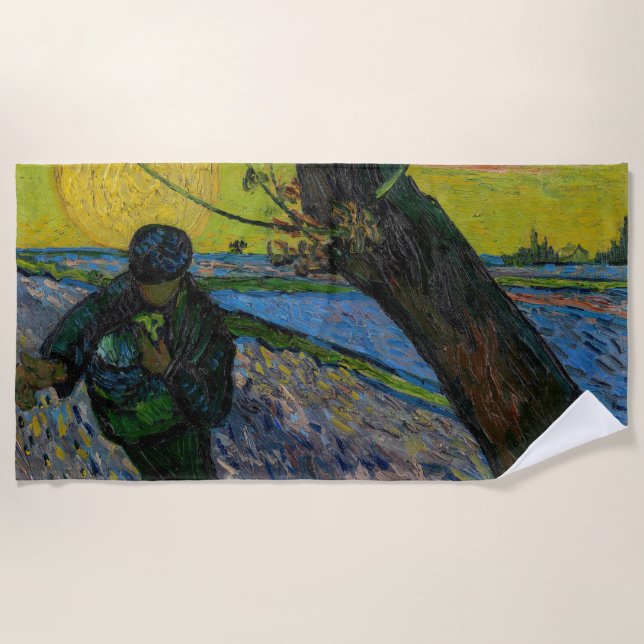 Vincent van Gogh - The Sower Beach Towel (Front)