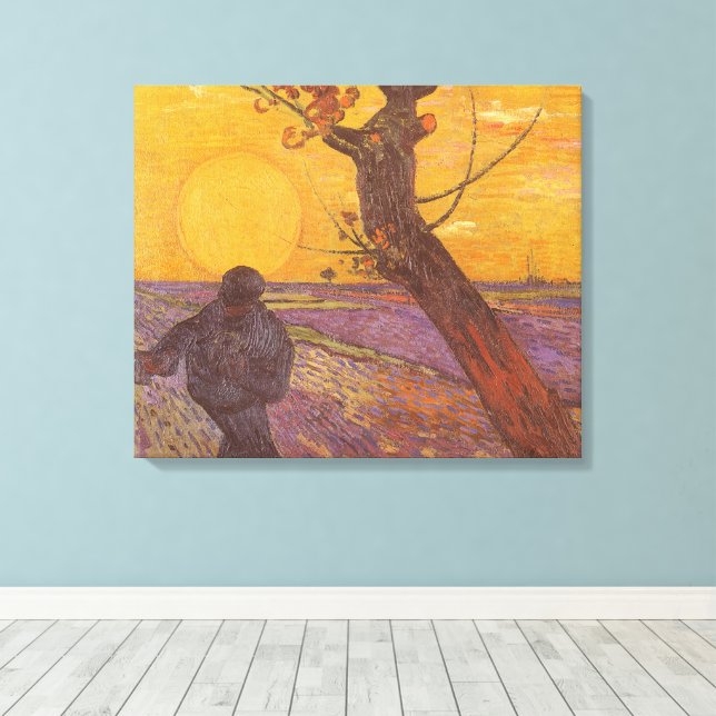 Vincent van Gogh - The Sower Canvas Print (Insitu(Wood Floor))