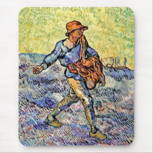 Vincent Van Gogh - The Sower - Fine Art Painting Mouse Pad