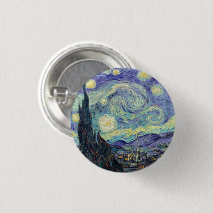 Vincent Van Gogh The Starry Night 3 Cm Round Badge