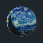 Vincent Van Gogh The Starry Night 6 Cm Round Badge<br><div class="desc">Vincent Van Gogh's The Starry Night Detail</div>