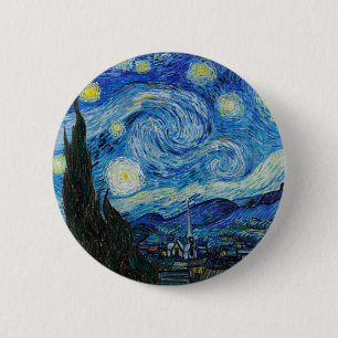 Vincent Van Gogh The Starry Night 6 Cm Round Badge