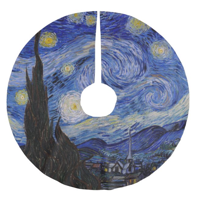 Vincent Van Gogh - The Starry night Brushed Polyester Tree Skirt (Front)
