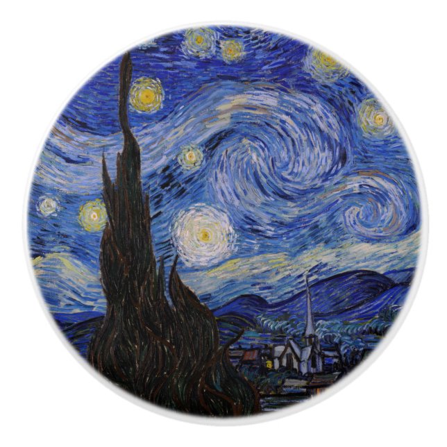 Vincent Van Gogh - The Starry night Ceramic Knob (Front)