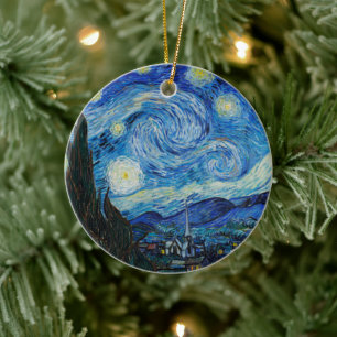 Vincent Van Gogh The Starry Night Ceramic Tree Decoration