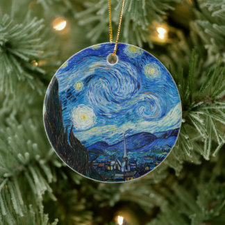 Vincent Van Gogh The Starry Night Ceramic Tree Decoration