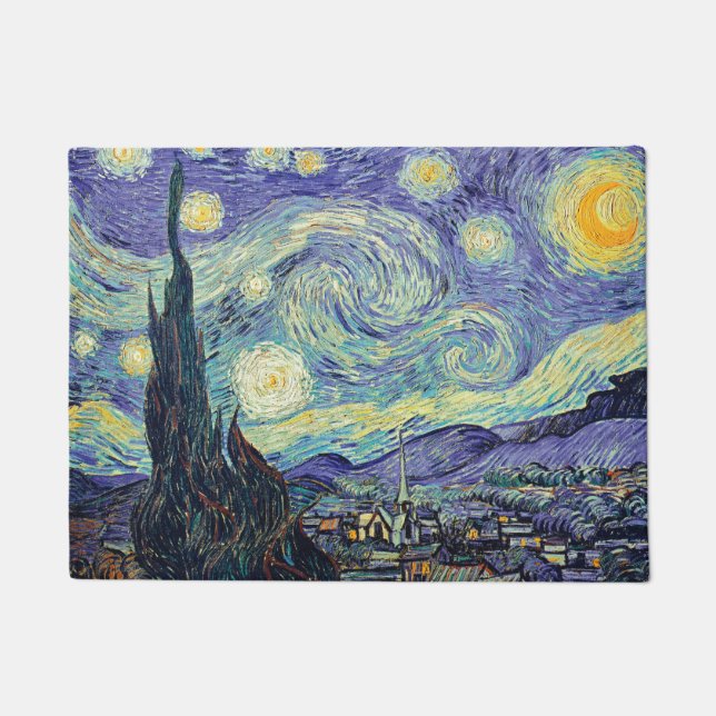 Vincent Van Gogh The Starry Night   Doormat (Front)