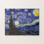Vincent Van Gogh - The Starry Night Fine Art Jigsaw Puzzle<br><div class="desc">Vincent Van Gogh's The Starry Night. Oil on canvas from 1889, Starry Night was painted while Van Gogh was in the asylum at Saint-Remy, France, and is considered one of his greatest masterpieces. Although it is a night scene, it was painted during the day and represents the view from the...</div>