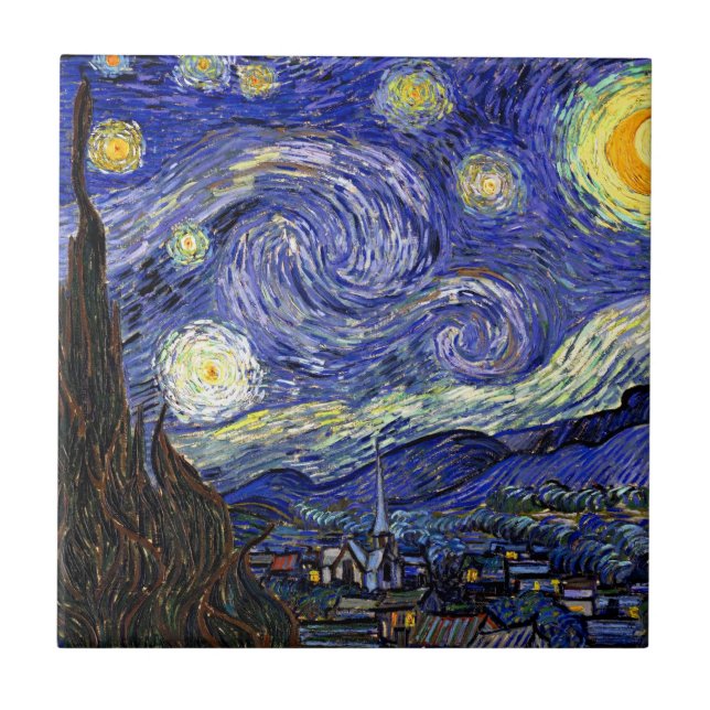 Vincent Van Gogh - The Starry Night Fine Art Tile (Front)