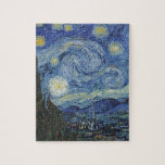 Vincent van Gogh | The Starry Night, June 1889 Jigsaw Puzzle<br><div class="desc">VAN GOGH->Post-Impressionist, stars, star, nocturne, landscape, church spire, moon, moonlight, tree, sky, cosmic, St, Remy, Provence, French, Saint-Remy, Post-Impressionism, iconic\\The Starry Night,  June 1889 (oil on canvas),  Gogh,  Vincent van (1853-90) / Museum of Modern Art,  New York,  USA / The Bridgeman Art Library | Image Collection Number: XOS702746</div>