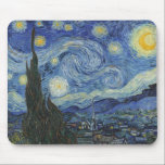 Vincent van Gogh | The Starry Night, June 1889 Mouse Pad<br><div class="desc">VAN GOGH->Post-Impressionist, stars, star, nocturne, landscape, church spire, moon, moonlight, tree, sky, cosmic, St, Remy, Provence, French, Saint-Remy, Post-Impressionism, iconic\\The Starry Night,  June 1889 (oil on canvas),  Gogh,  Vincent van (1853-90) / Museum of Modern Art,  New York,  USA / The Bridgeman Art Library | Image Collection Number: XOS702746</div>