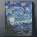 Vincent van Gogh | The Starry Night, June 1889 Plaque<br><div class="desc">VAN GOGH->Post-Impressionist, stars, star, nocturne, landscape, church spire, moon, moonlight, tree, sky, cosmic, St, Remy, Provence, French, Saint-Remy, Post-Impressionism, iconic\\The Starry Night,  June 1889 (oil on canvas),  Gogh,  Vincent van (1853-90) / Museum of Modern Art,  New York,  USA / The Bridgeman Art Library | Image Collection Number: XOS702746</div>