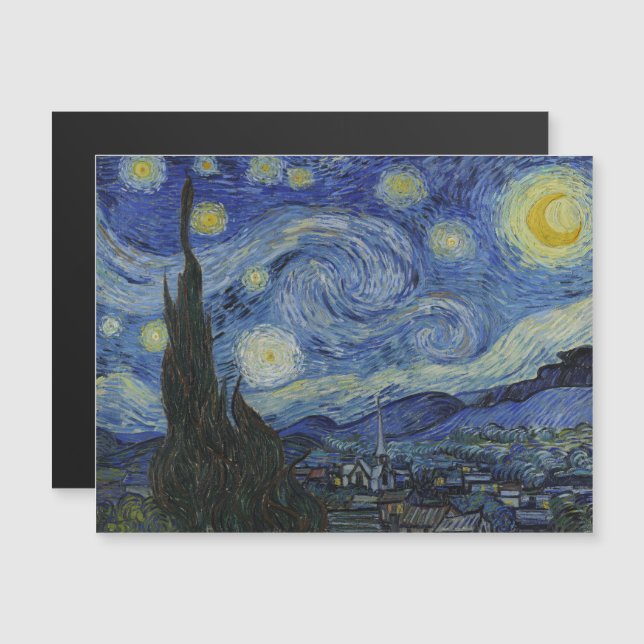 Vincent Van Gogh, The Starry Night Magnetic Invitation (Front/Back)