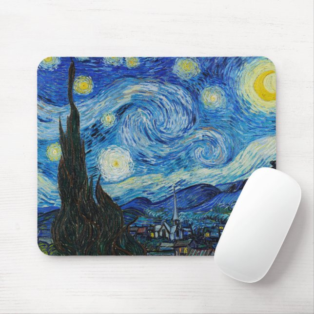 Vincent Van Gogh The Starry Night Mouse Pad (With Mouse)