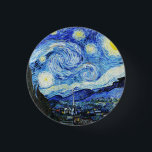 Vincent Van Gogh, The Starry Night painting 3 Cm Round Badge<br><div class="desc">The Starry Night (Dutch: De sterrennacht) is an oil-on-canvas painting by the Dutch Post-Impressionist painter Vincent van Gogh. Painted in June 1889.</div>