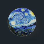 Vincent Van Gogh, The Starry Night painting 3 Cm Round Badge<br><div class="desc">The Starry Night (Dutch: De sterrennacht) is an oil-on-canvas painting by the Dutch Post-Impressionist painter Vincent van Gogh. Painted in June 1889.</div>