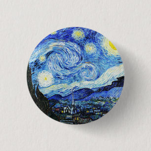 Vincent Van Gogh, The Starry Night painting 3 Cm Round Badge